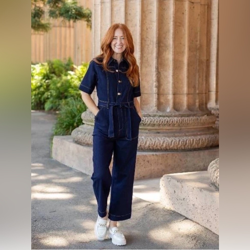Lesley Evers Women's Acadia Jumpsuit Indigo Denim Size Small  new without tags